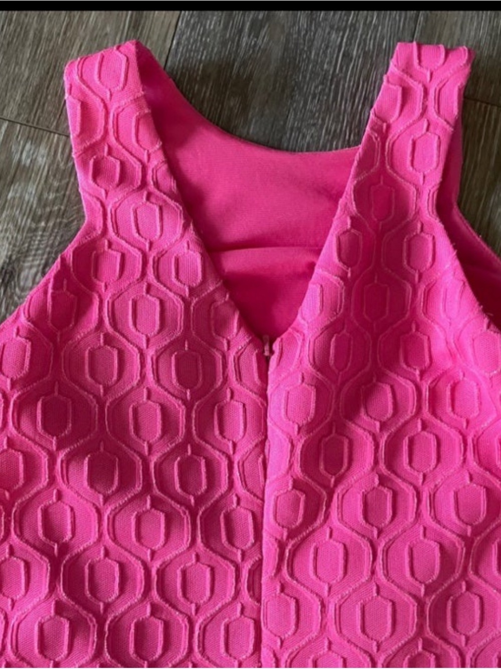 NWOT Lilly Pulitzer Bright Pink Textured Sleeveless Shift Dress - Picture 2 of 3